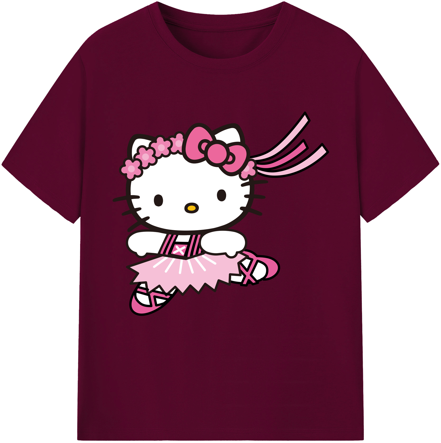 （画像用） Hello Kitty ハローキティ レディースカジュアルプリントTシャツ（綿100％）